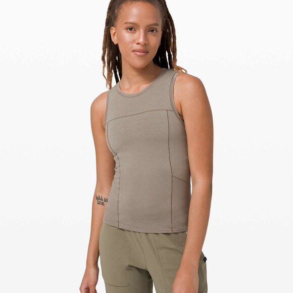 Lululemon Lab Sarala Tank Iron Grey Tan Khaki Beige Taupe Sz 4, 2 - Picture 5 of 6